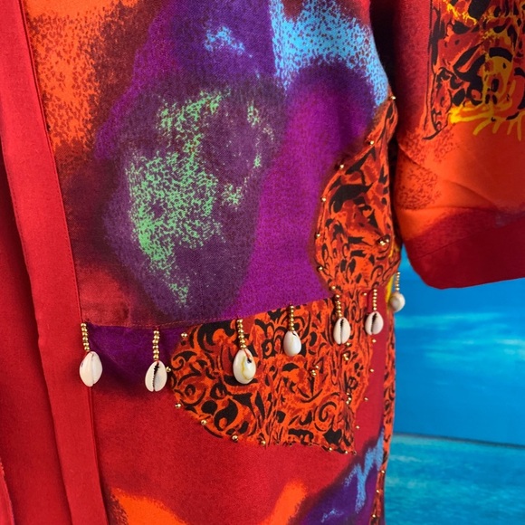 Meetu Magic African Scene Maxi Dress & Cardigan - Picture 7 of 14